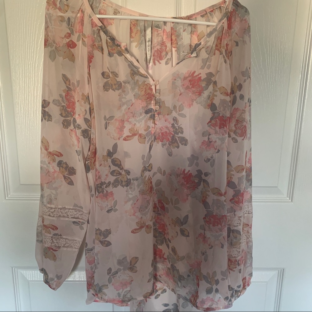 Lauren Conrad Floral Print Blouse